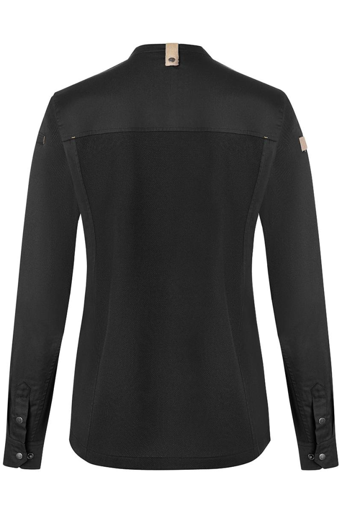 Karlowsky Langarm Damenkochjacke green-generation schwarz 56