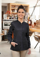 Karlowsky Langarm Damenkochjacke green-generation schwarz 56