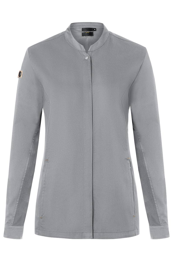 Karlowsky Langarm Damenkochjacke green-generation platingrau 48