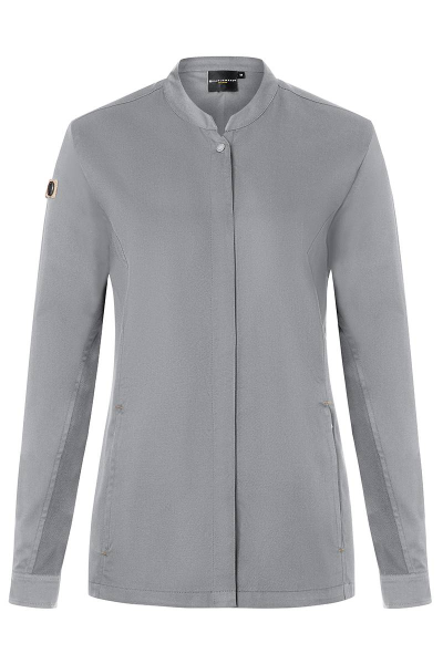 Karlowsky Langarm Damenkochjacke green-generation platingrau