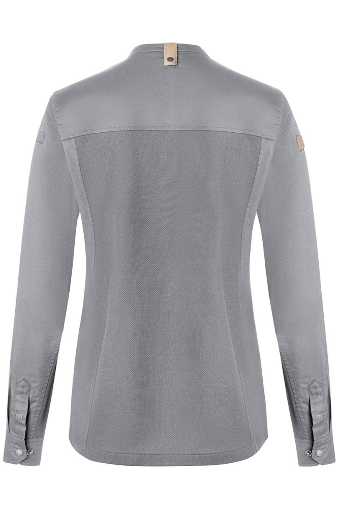 Karlowsky Langarm Damenkochjacke green-generation platingrau 48