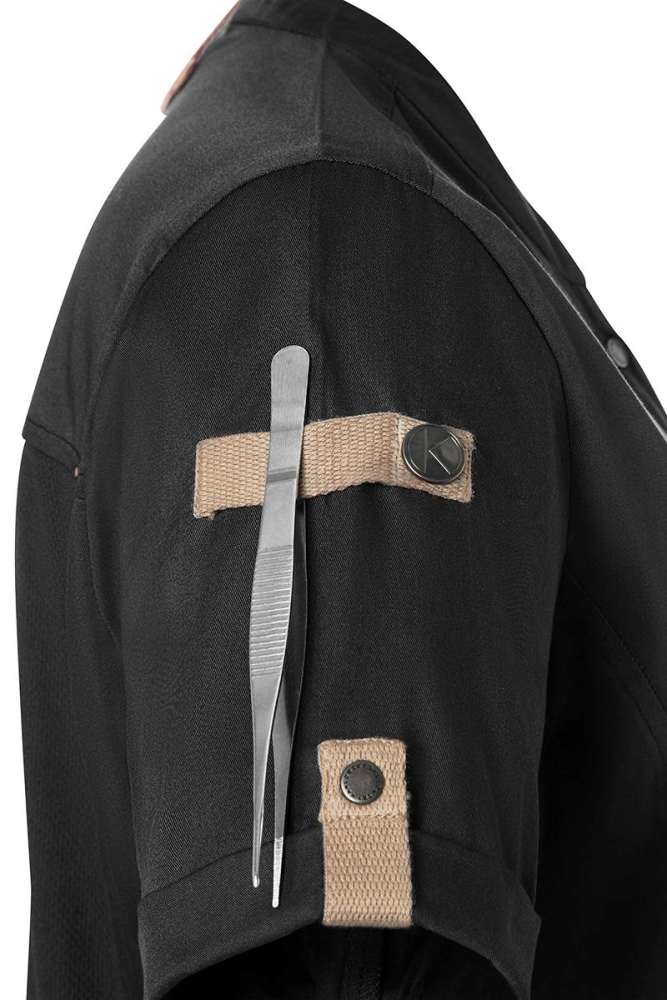 Karlowsky Kurzarm Damenkochjacke green-generation schwarz