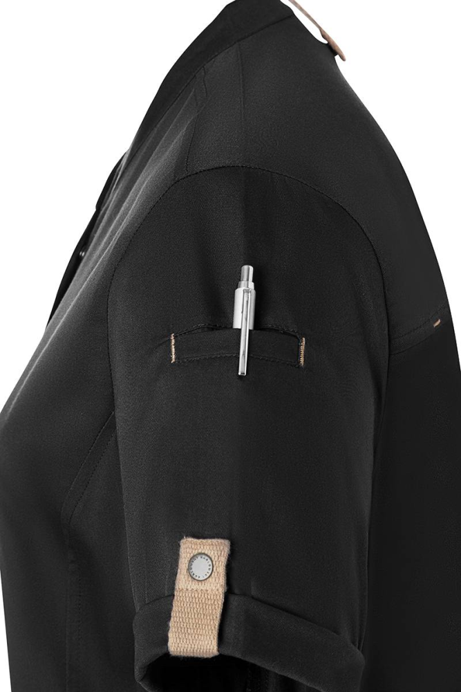 Karlowsky Kurzarm Damenkochjacke green-generation schwarz