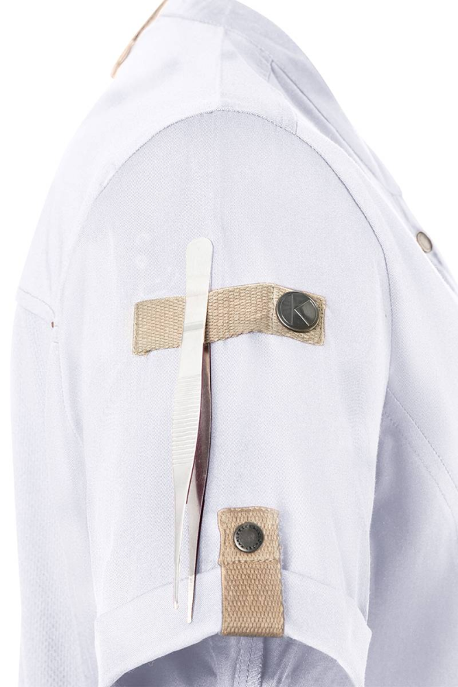 Karlowsky Kurzarm Damenkochjacke green-generation weiss