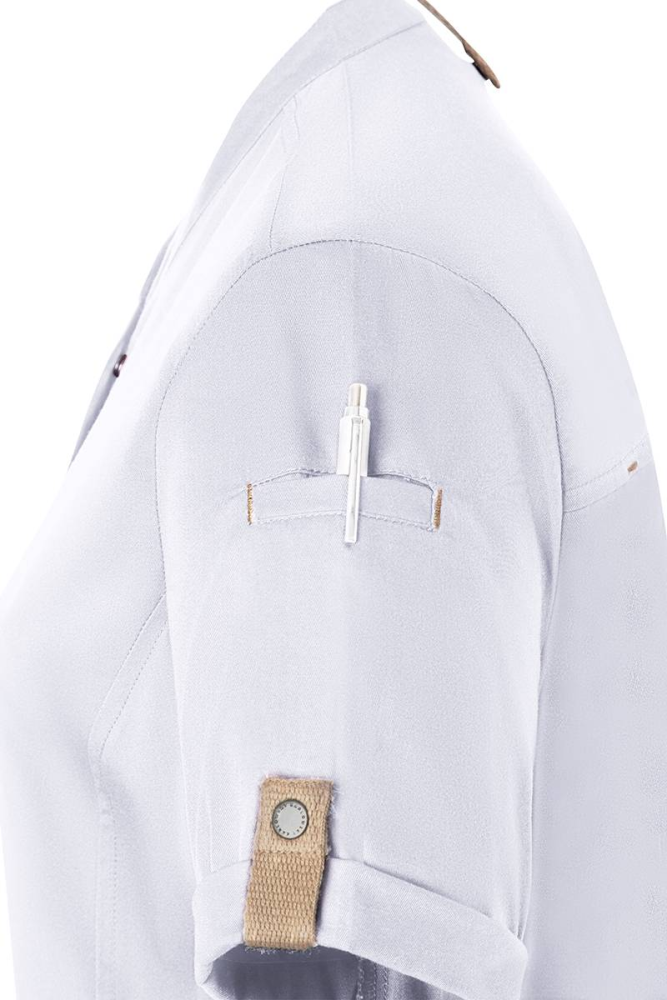 Karlowsky Kurzarm Damenkochjacke green-generation weiss
