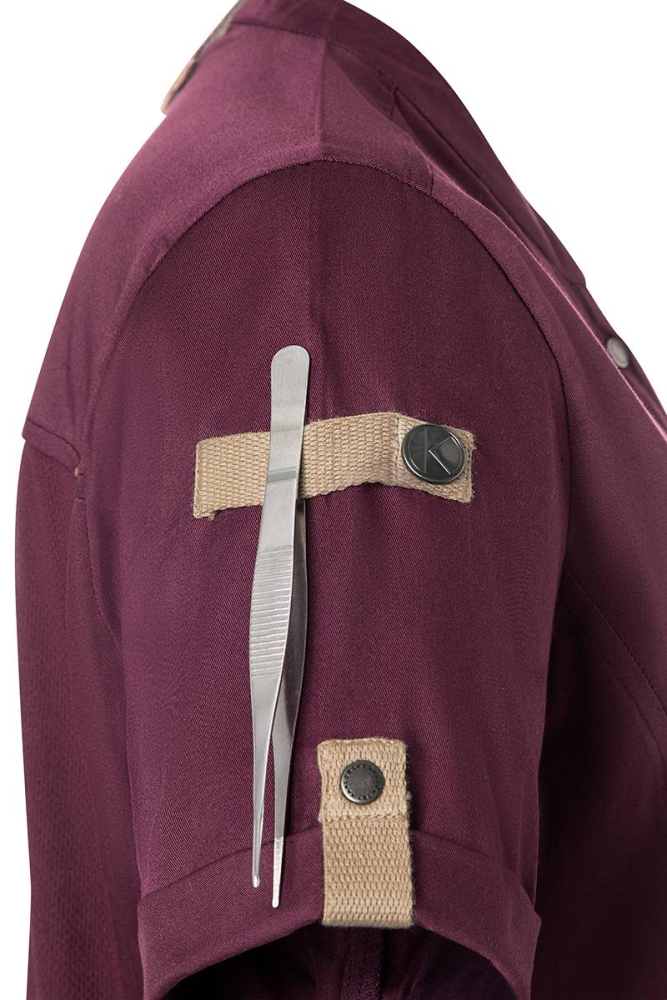 Karlowsky Kurzarm Damenkochjacke green-generation aubergine