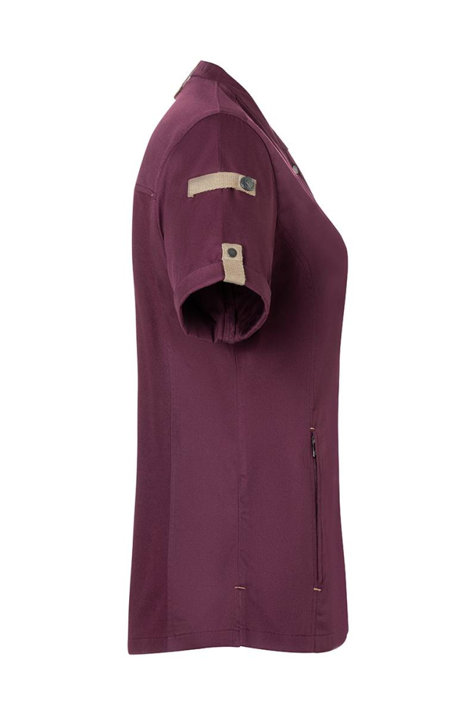 Karlowsky Kurzarm Damenkochjacke green-generation aubergine