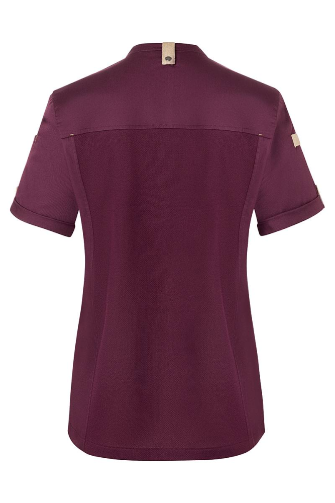 Karlowsky Kurzarm Damenkochjacke green-generation aubergine