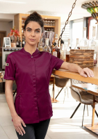 Karlowsky Kurzarm Damenkochjacke green-generation aubergine