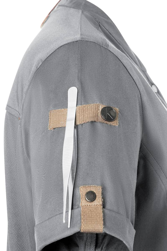 Karlowsky Kurzarm Damenkochjacke green-generation platingrau