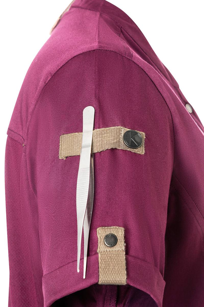 Karlowsky Kurzarm Damenkochjacke green-generation fuchsia