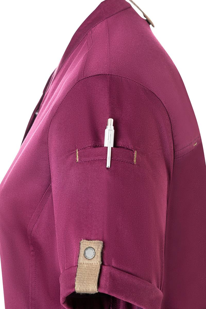 Karlowsky Kurzarm Damenkochjacke green-generation fuchsia