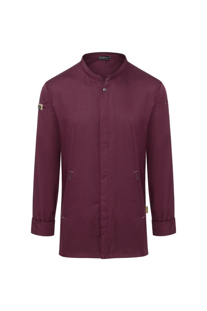 Karlowsky Langarm Kochjacke green-generation, Herren aubergine