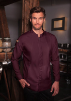 Karlowsky Langarm Kochjacke green-generation, Herren aubergine