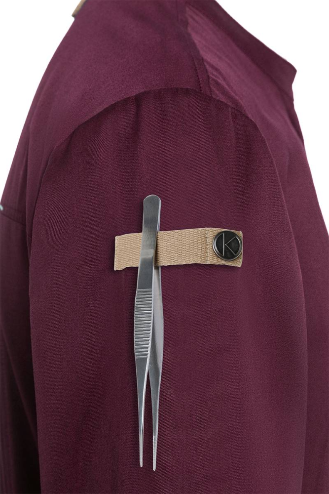 Karlowsky Langarm Kochjacke green-generation, Herren aubergine