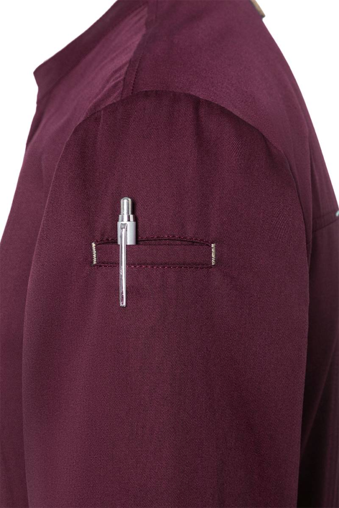 Karlowsky Langarm Kochjacke green-generation, Herren aubergine