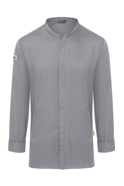 Karlowsky Langarm Kochjacke green-generation, Herren platingrau