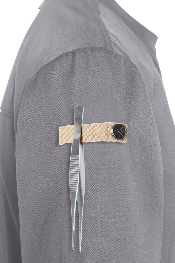 Karlowsky Langarm Kochjacke green-generation, Herren platingrau