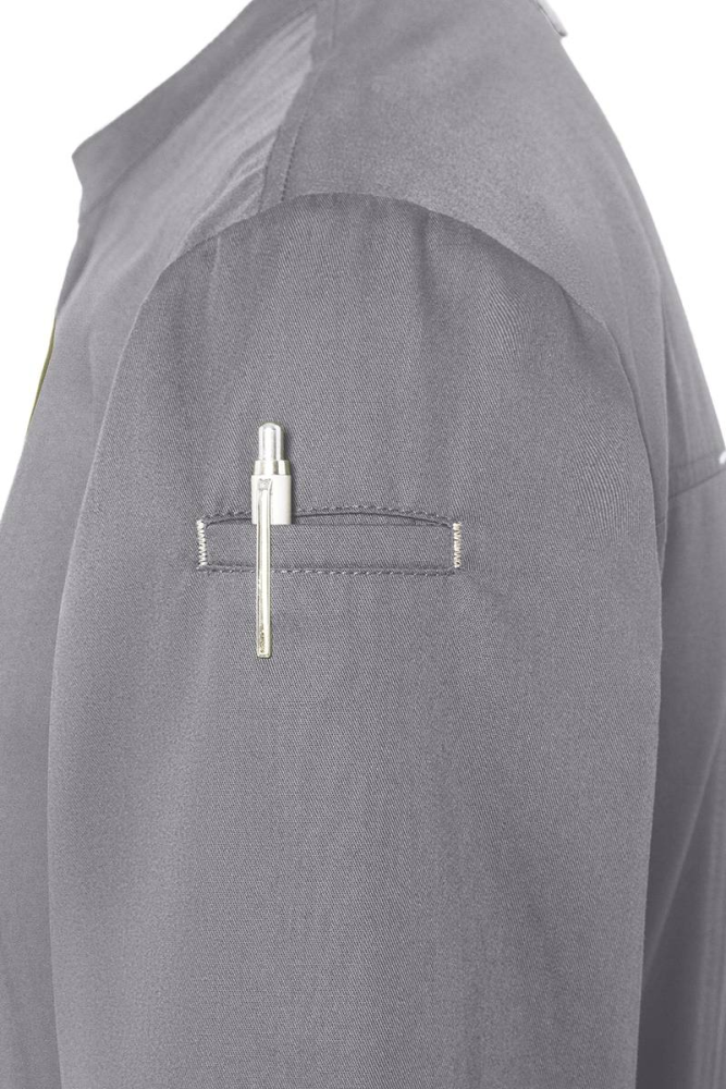 Karlowsky Langarm Kochjacke green-generation, Herren platingrau
