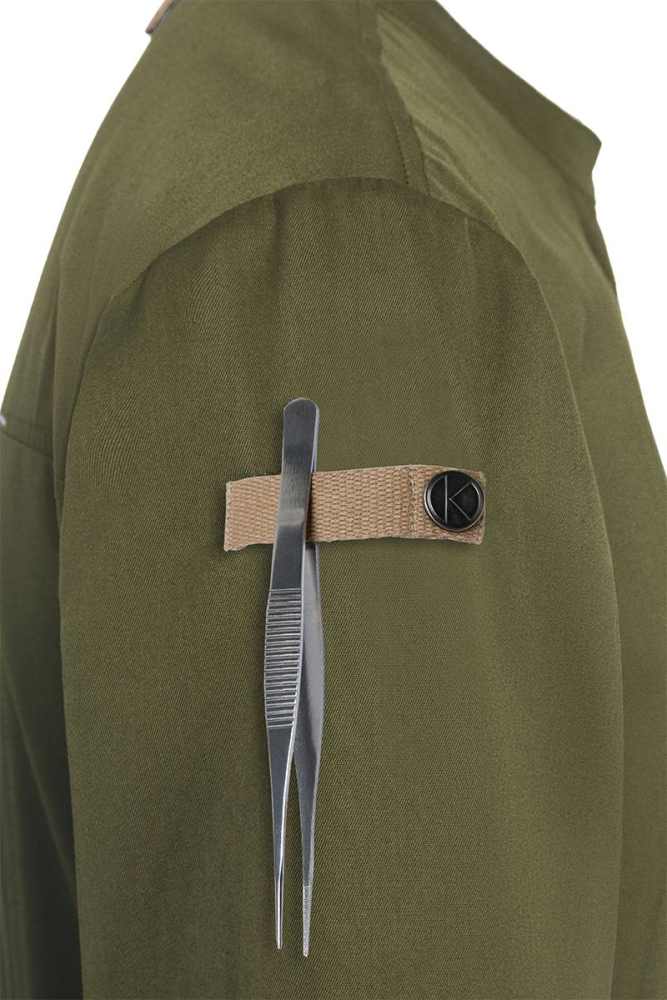 Karlowsky Langarm Kochjacke green-generation, Herren moosgrün