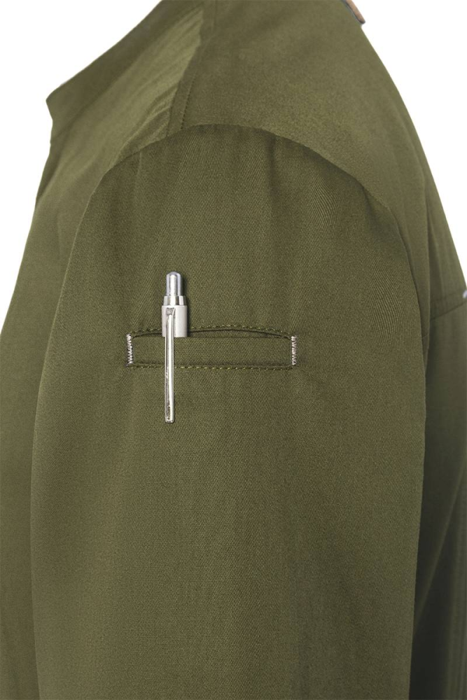 Karlowsky Langarm Kochjacke green-generation, Herren moosgrün