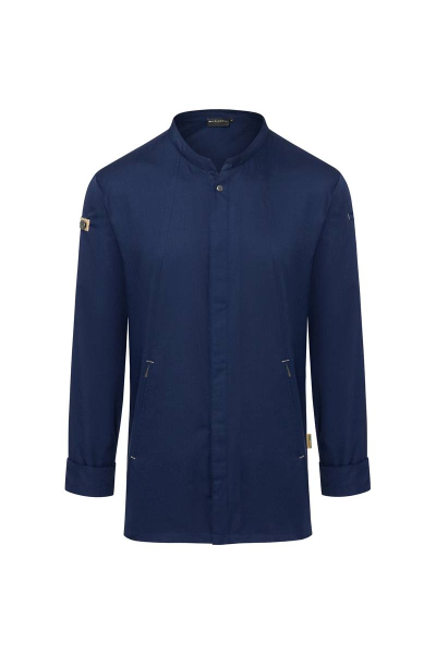 Karlowsky Langarm Kochjacke green-generation, Herren stahlblau