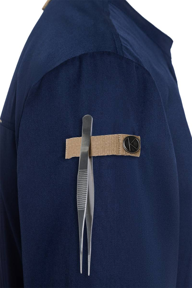 Karlowsky Langarm Kochjacke green-generation, Herren stahlblau