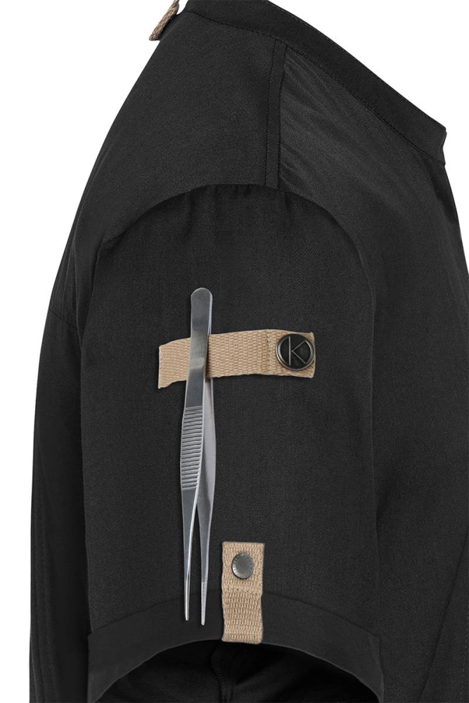 Karlowsky Kurzarm Kochjacke green-generation, Herren schwarz