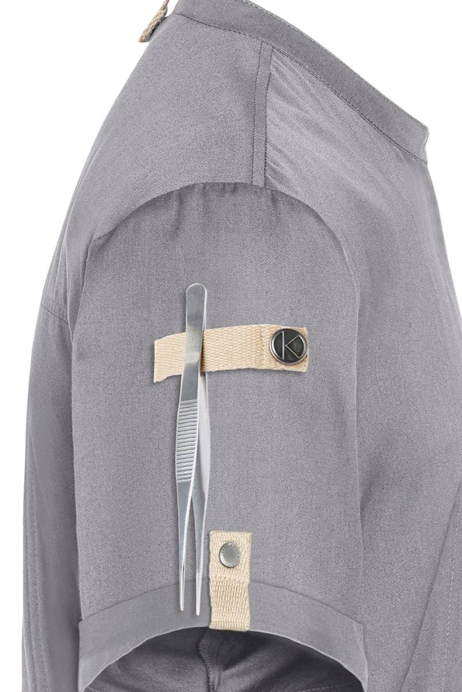 Karlowsky Kurzarm Kochjacke green-generation, Herren platingrau