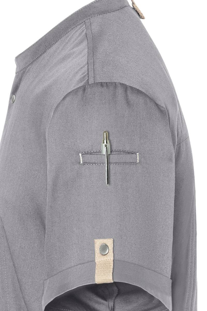 Karlowsky Kurzarm Kochjacke green-generation, Herren platingrau