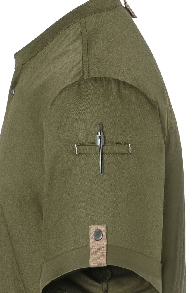 Karlowsky Kurzarm Kochjacke green-generation, Herren moosgrün