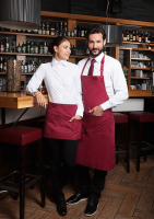 Karlowsky Latzschürze Basic mit Schnalle und Tasche, bordeaux