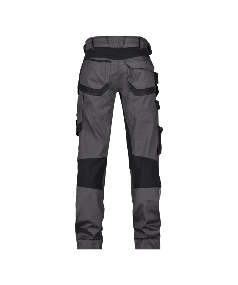 Dassy ® Flux Next, Stretch-Arbeitshose mit Holstertaschen und Kniepolstertaschen, Anthrazitgrau/schwarz, Plus, 48