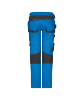 Dassy ® Flux Next, Stretch-Arbeitshose mit Holstertaschen und Kniepolstertaschen, Azurblau/anthrazitgrau, Minus, 58