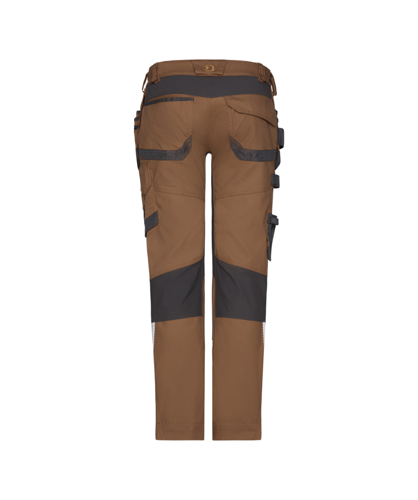 Dassy ® Flux Next, Stretch-Arbeitshose mit Holstertaschen und Kniepolstertaschen, Lehmbraun/anthrazitgrau, Standard, 50