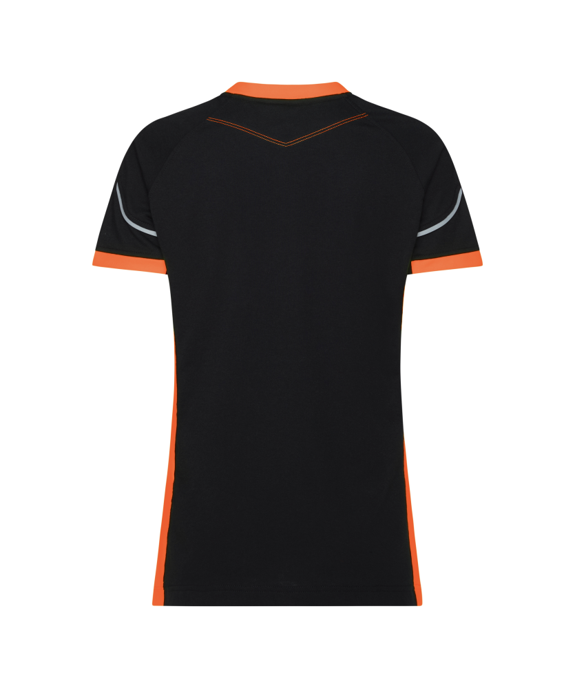 Dassy ® Tampico Women, T-shirt für Damen, Schwarz/fluo orange