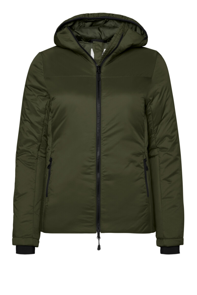 HAKRO Damen Kapuzen-Thermo-Loftjacke, olive, 2XL