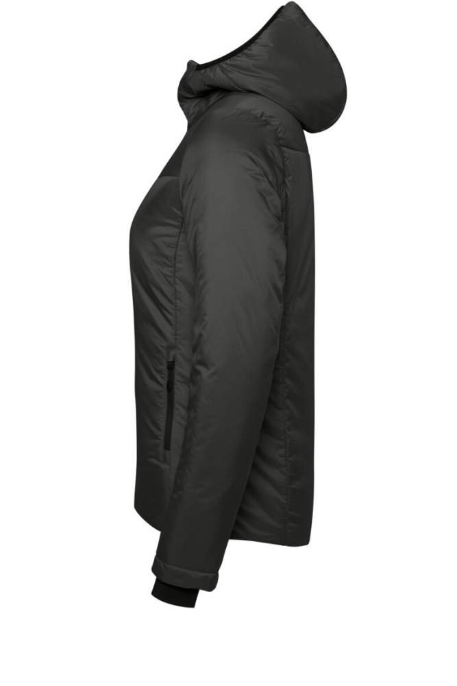 HAKRO Damen Kapuzen-Thermo-Loftjacke, karbongrau, 3XL