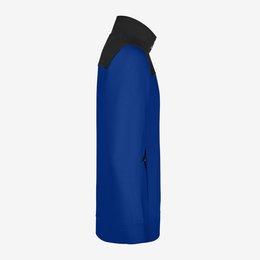 FHB ROB Zip-Sweatshirt, royalblau-schwarz, Gr. XS