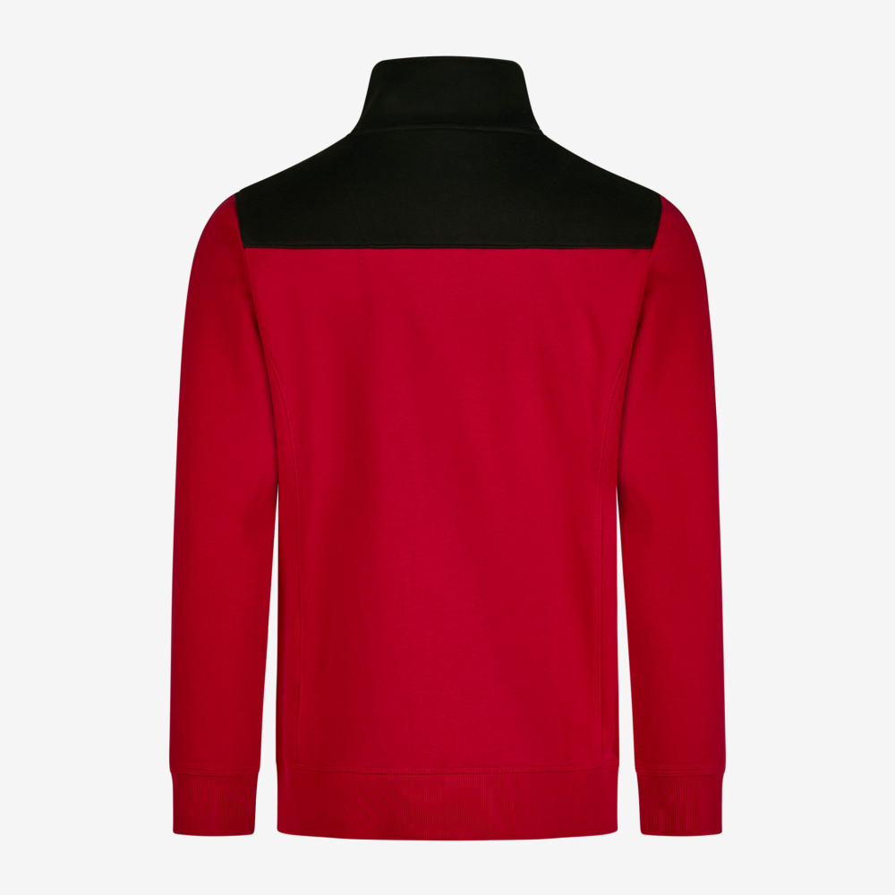 FHB ROB Zip-Sweatshirt, rot-schwarz, Gr. 5XL