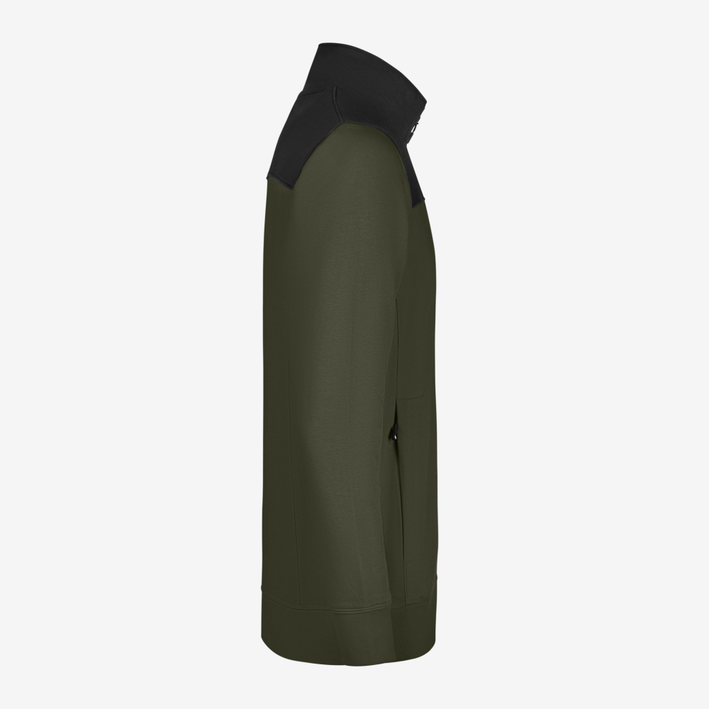 FHB ROB Zip-Sweatshirt, oliv-schwarz, Gr. L