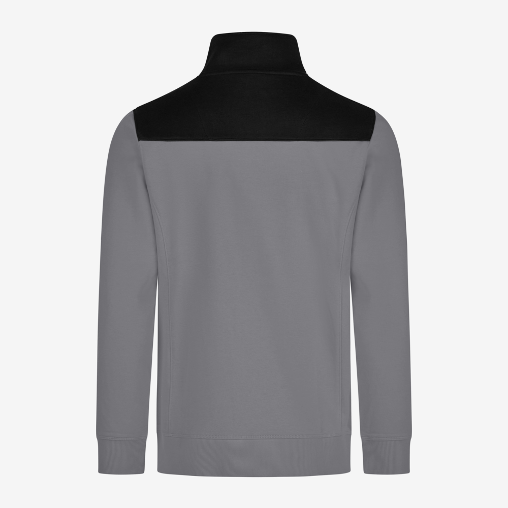 FHB ROB Zip-Sweatshirt, grau-schwarz, Gr. 2XL