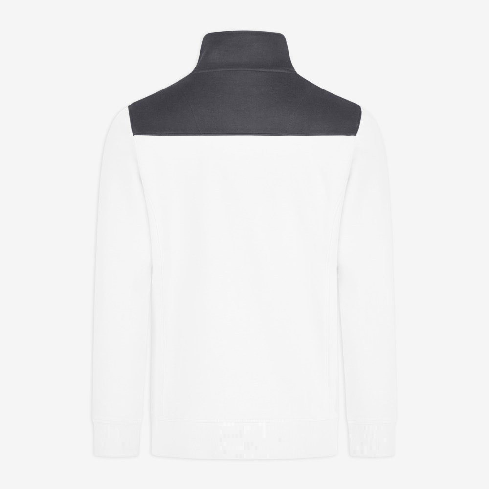 FHB ROB Zip-Sweatshirt, weiss-anthrazit, Gr. XS