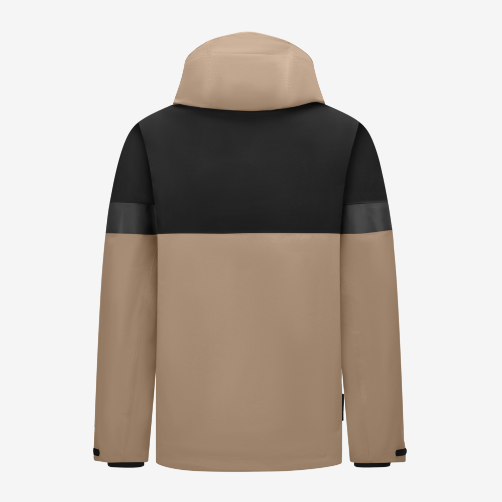 FHB LUCA Regenjacke, beige-schwarz, Gr. 5XL