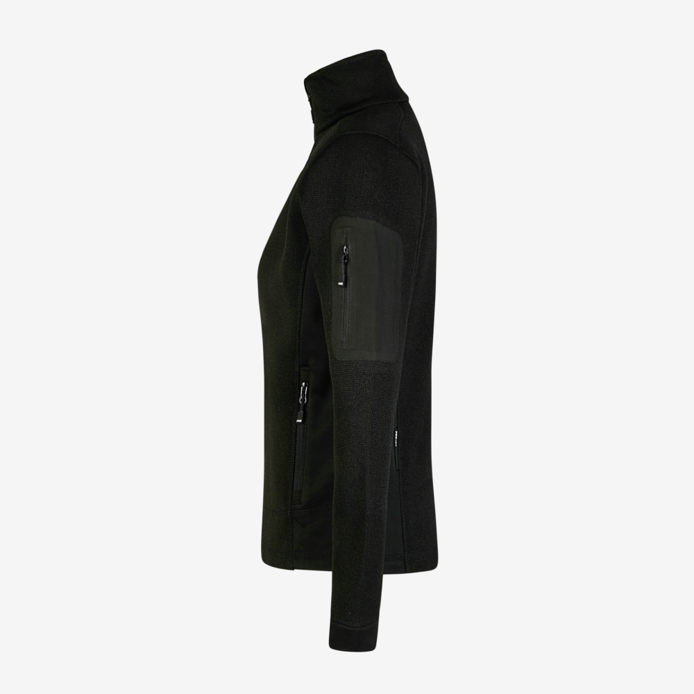 FHB MARIEKE Strick-Fleece-Jacke Damen, schwarz, Gr. 2XL
