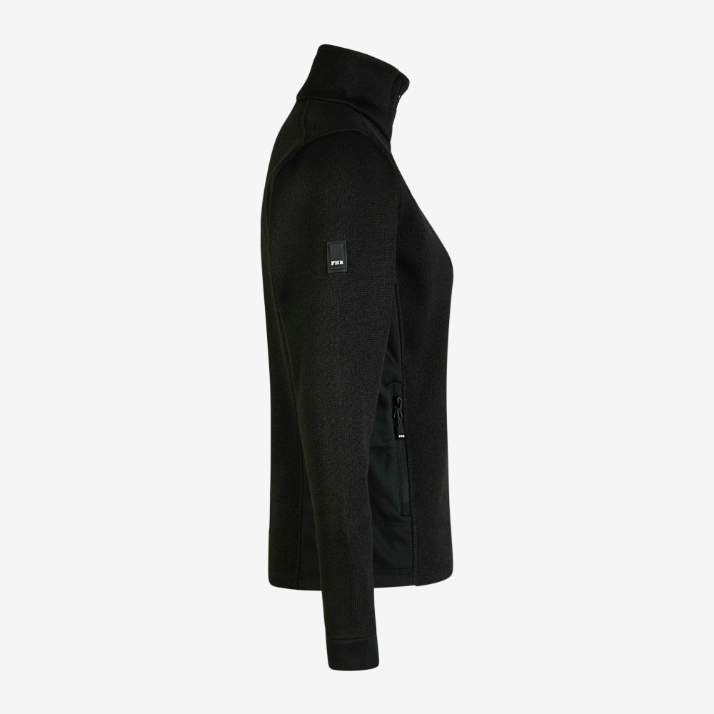 FHB MARIEKE Strick-Fleece-Jacke Damen, schwarz, Gr. 2XL