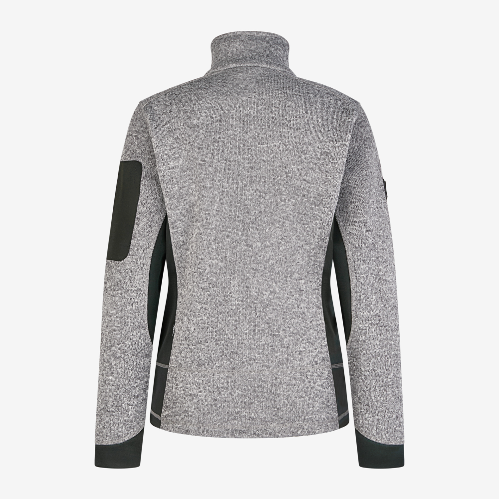 FHB MARIEKE Strick-Fleece-Jacke Damen, grau-schwarz