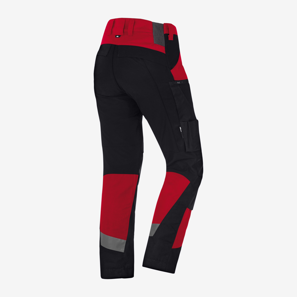 FHB LEO Arbeitshose elastisch, rot-schwarz, Gr. 98