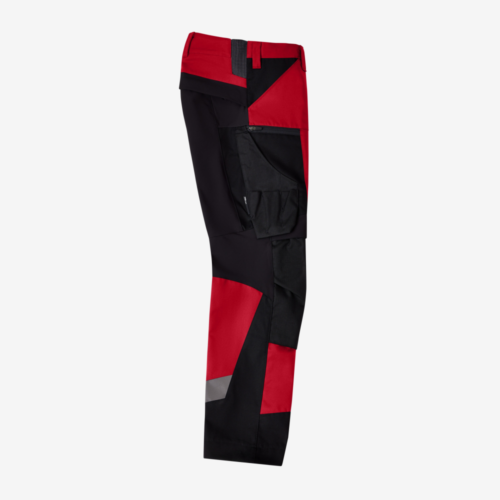 FHB LEO Arbeitshose elastisch, rot-schwarz, Gr. 98