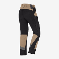 FHB LEO Arbeitshose elastisch, beige-schwarz, Gr. 40